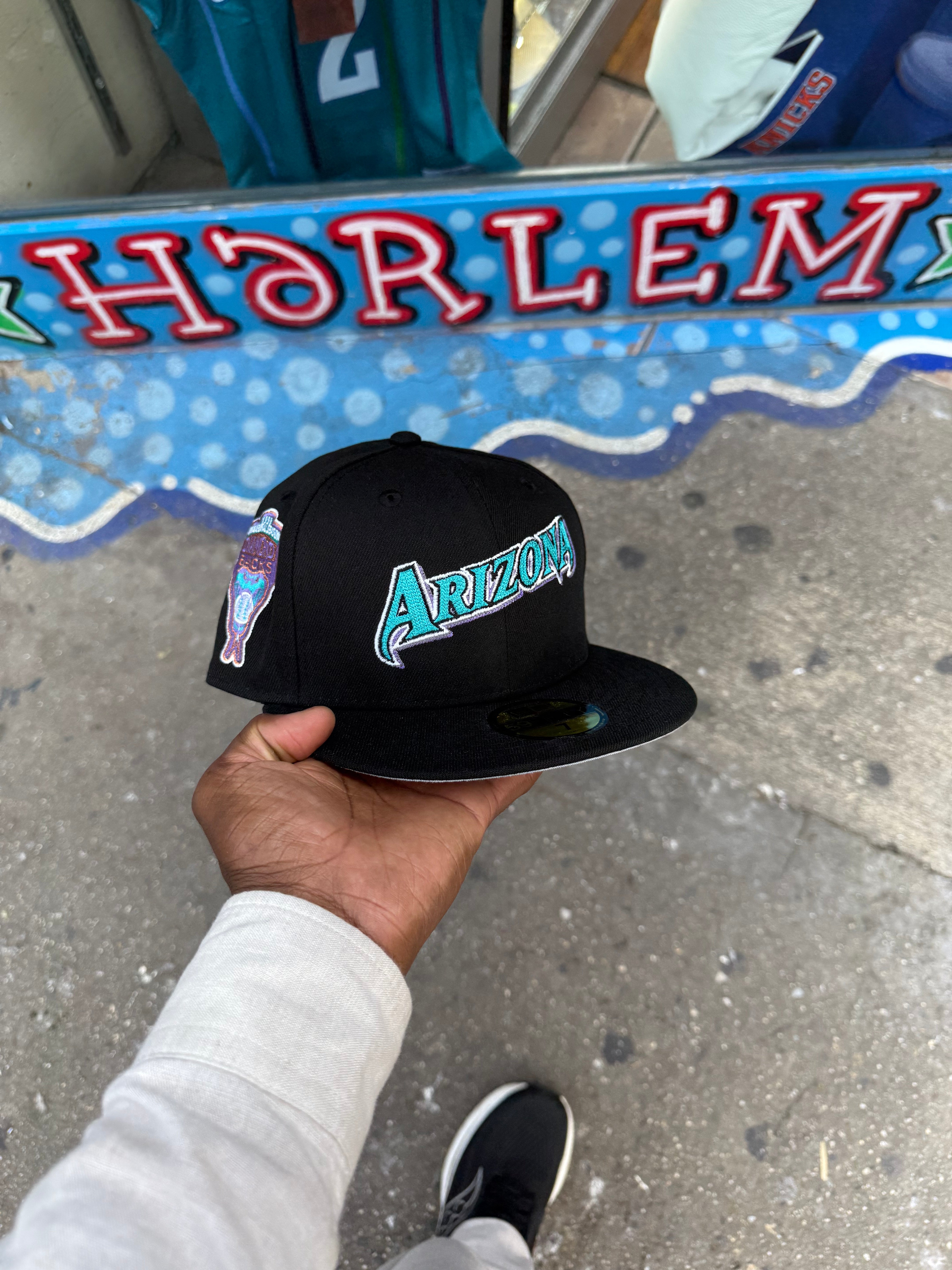 Arizona Diamond Backs All Black Chain Stitch Logo Script