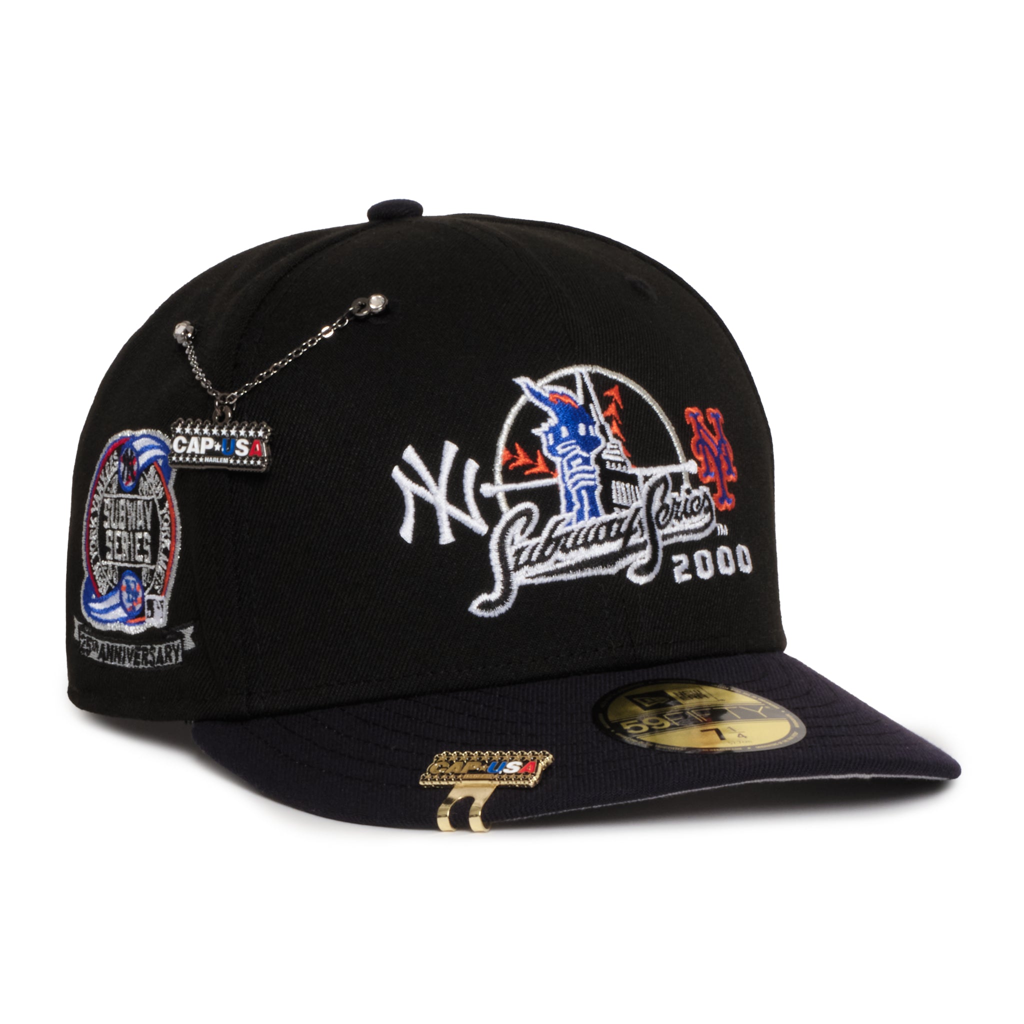 New York Yankees X Mets Black and Navy Subway Series front Logo 25th Anniversary