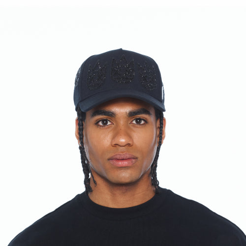 Cult of Individuality Black on Black Multi Crystal Logo  Trucker