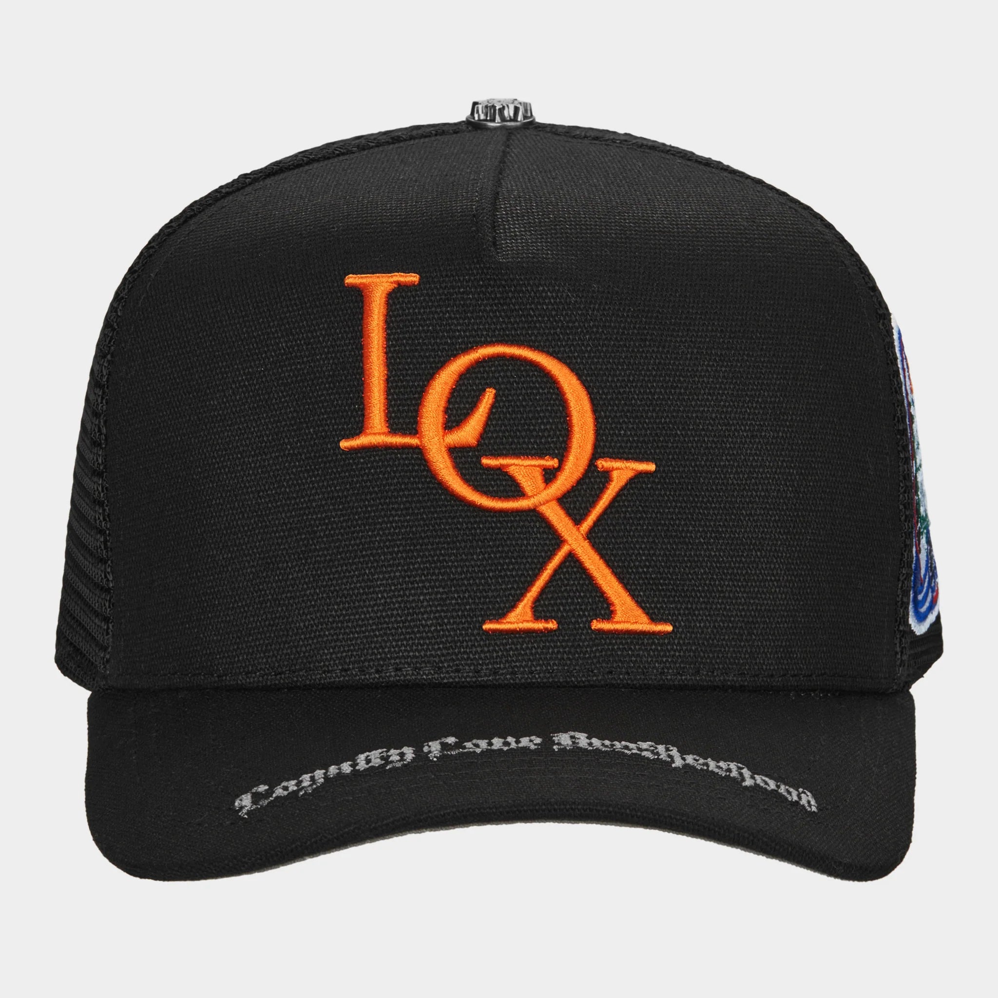 GODSPEED LOX TRUCKER ALL BLACK ORANGE LOGO