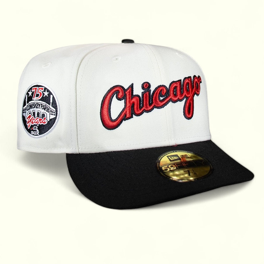 Chicago White Sox Script Creme and Black Comiskey 75 Years