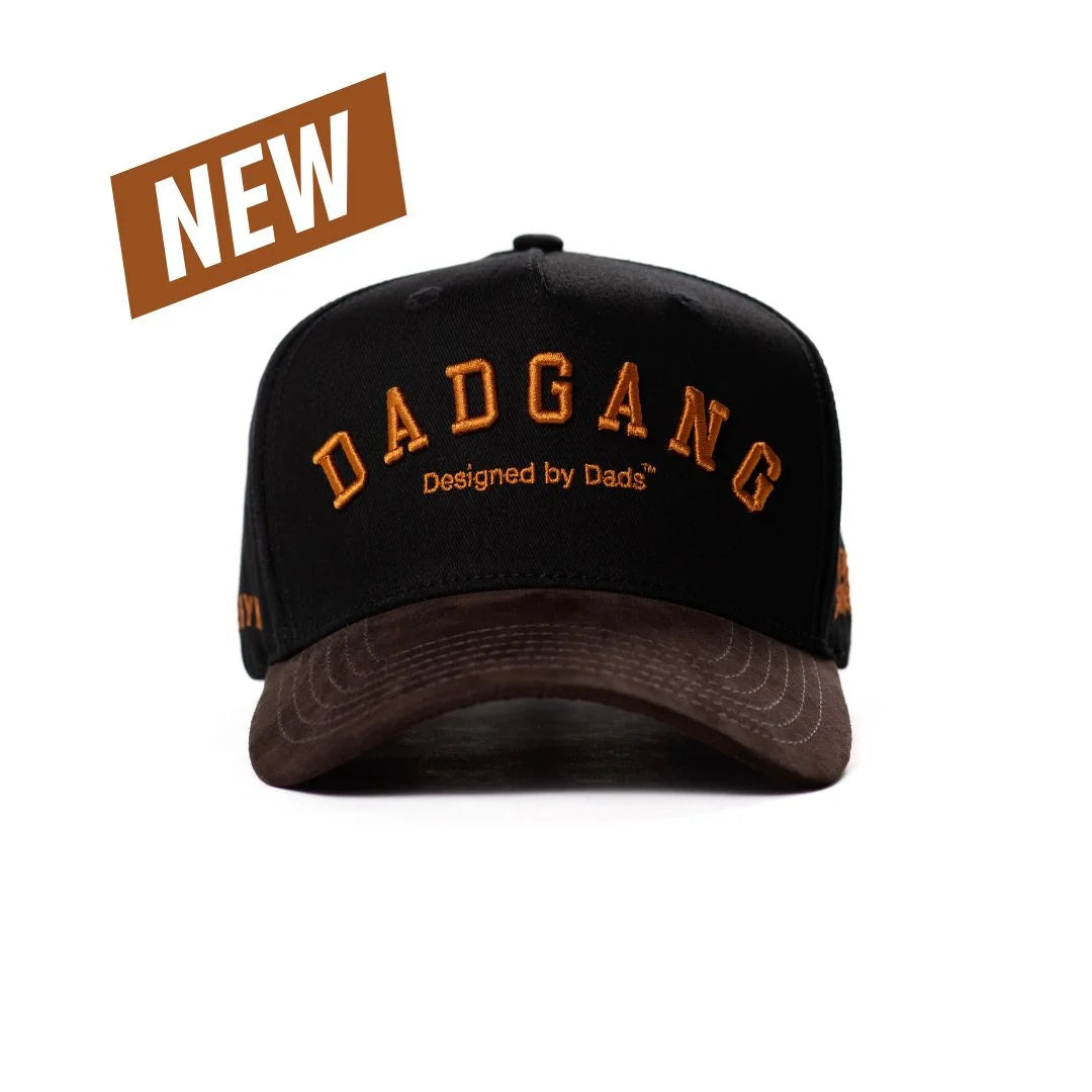 DAD Gang  black suede gold script