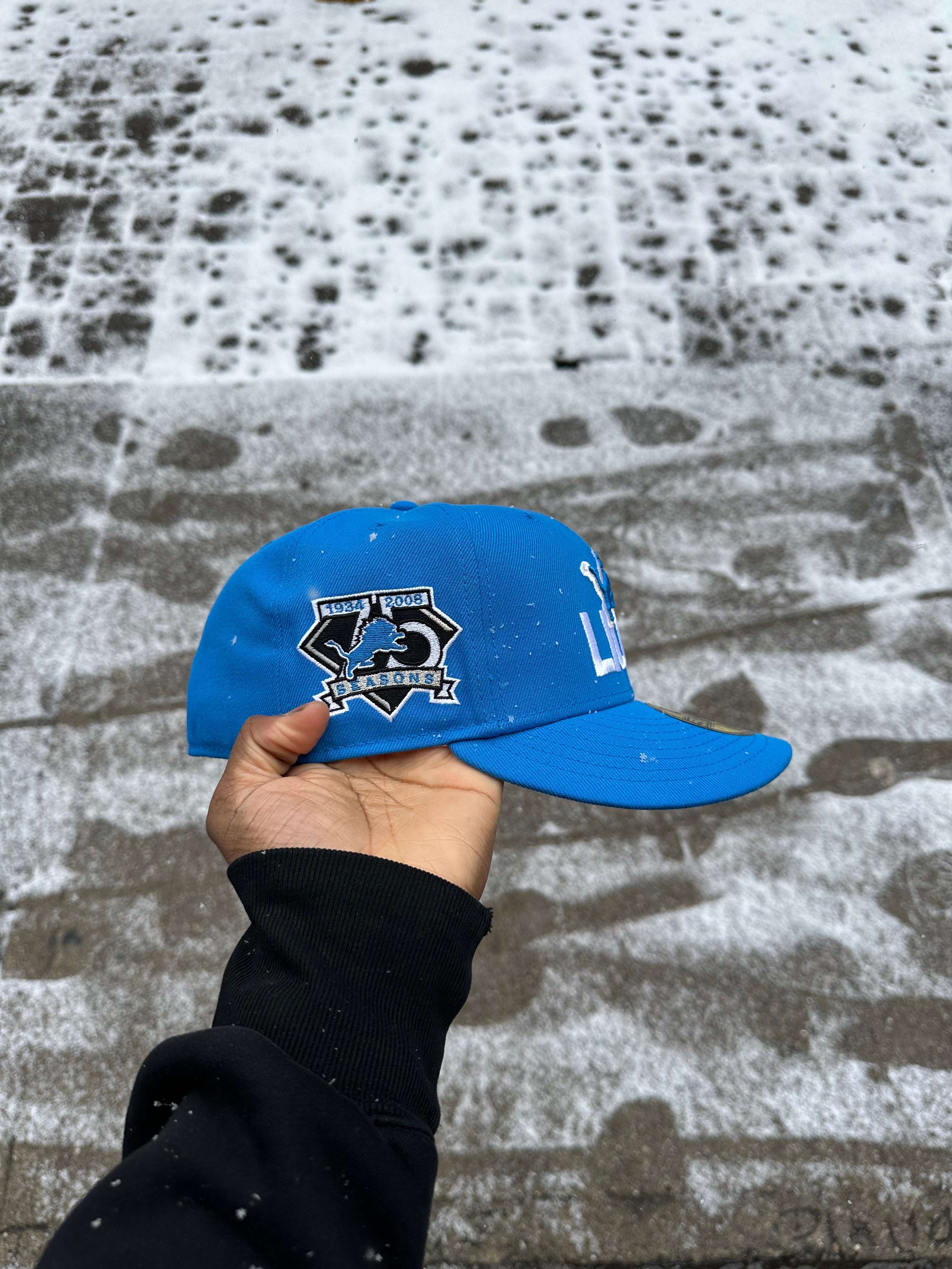 Detroit Lions All Blue Font Logo 75Th World Series