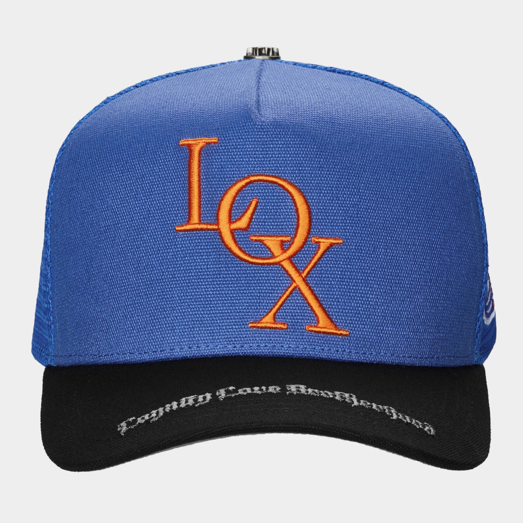 GODSPEED LOX TRUCKER BLUE AND BLACK ORANGE LOGO