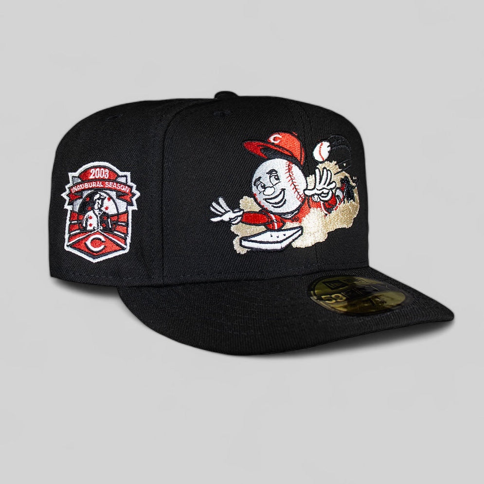 Cincinnati Reds All Black w/ Mascot 2003 Inaugural