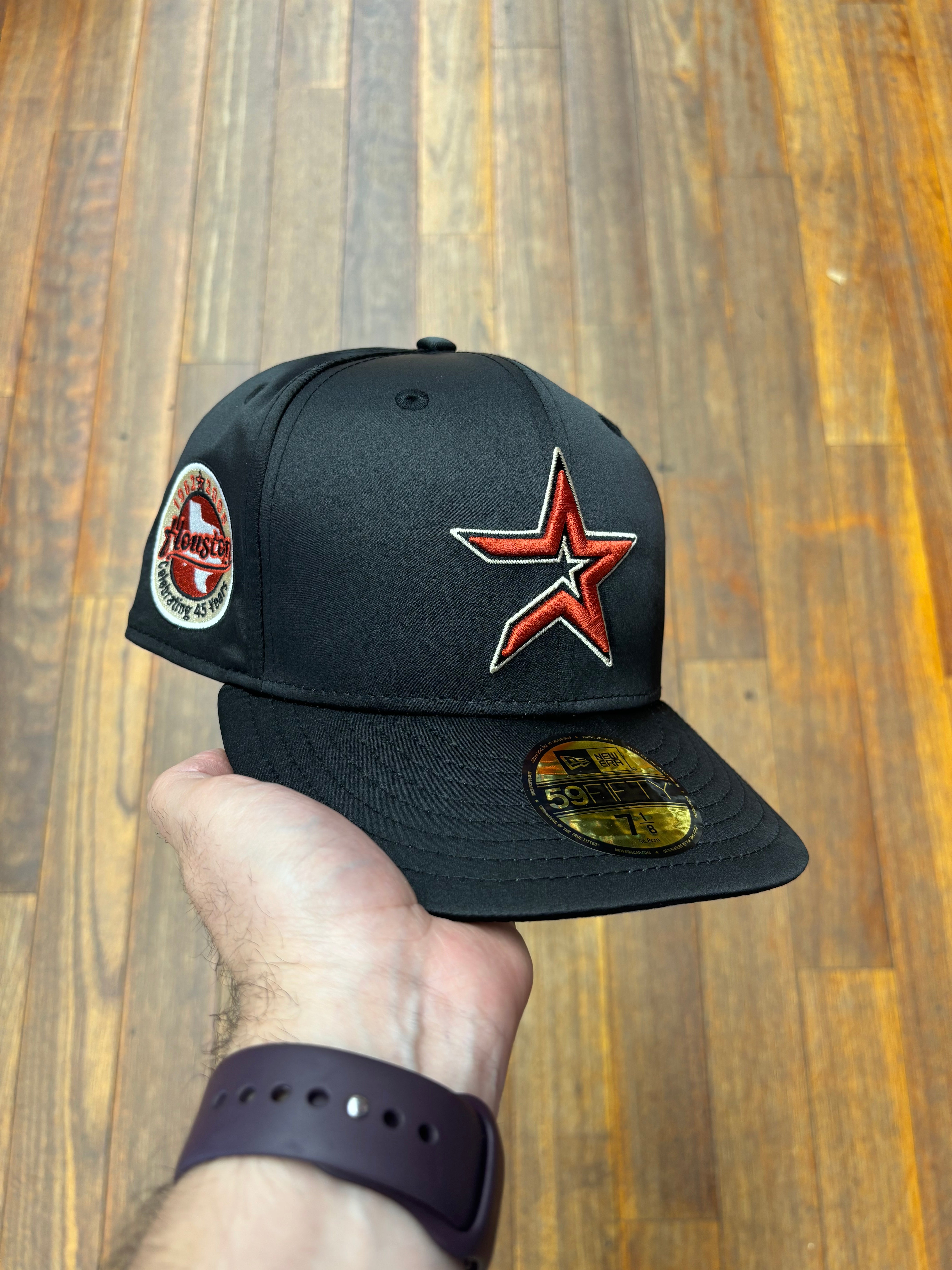 Houston Astros All Black Satin 45 Years