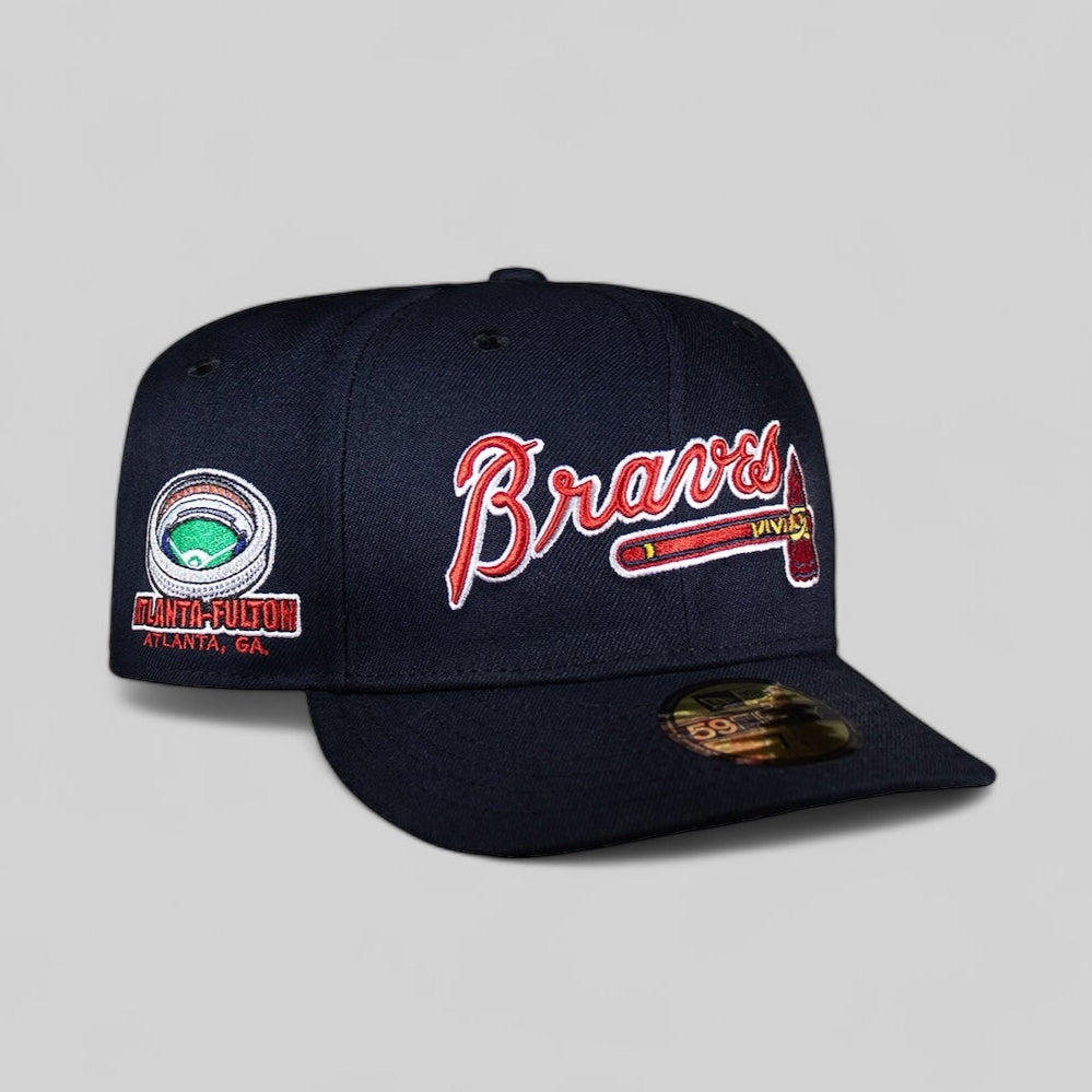 Atlanta Braves All Navy Script Fulton Stadium