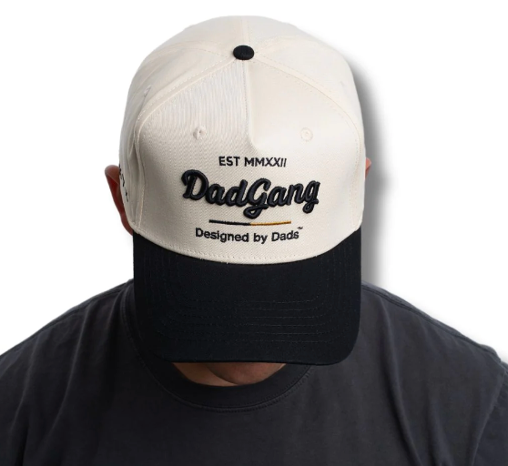 DAD GANG Cream and Black Trucker Snapback