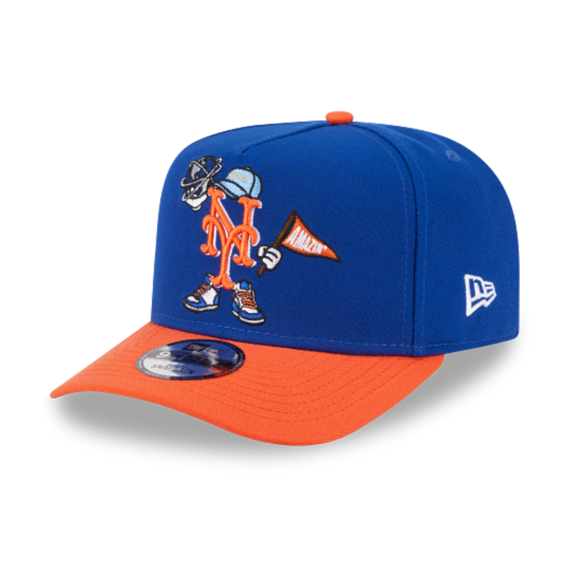 New York Mets Cartoon Royal Orange 950 AFrame No Patch Snap Back