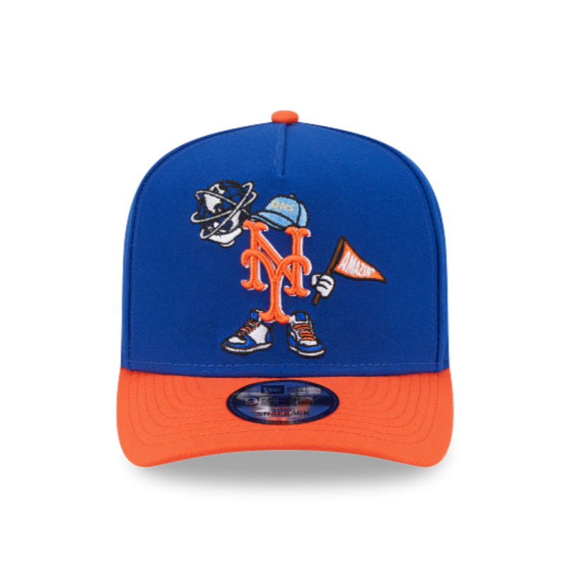 New York Mets Cartoon Royal Orange 950 AFrame No Patch Snap Back