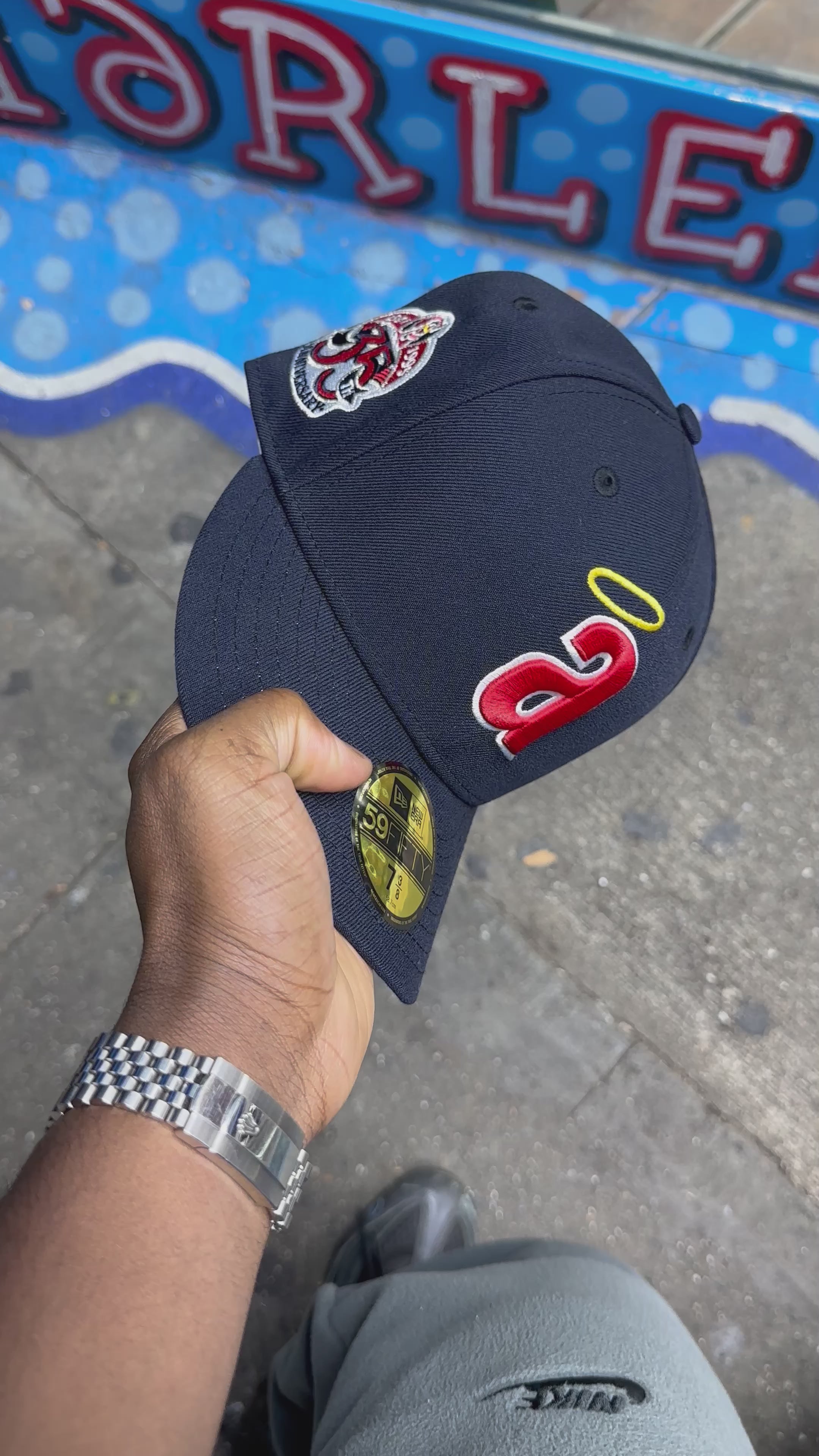 California Angels "Lower Case A" All Navy  35Th