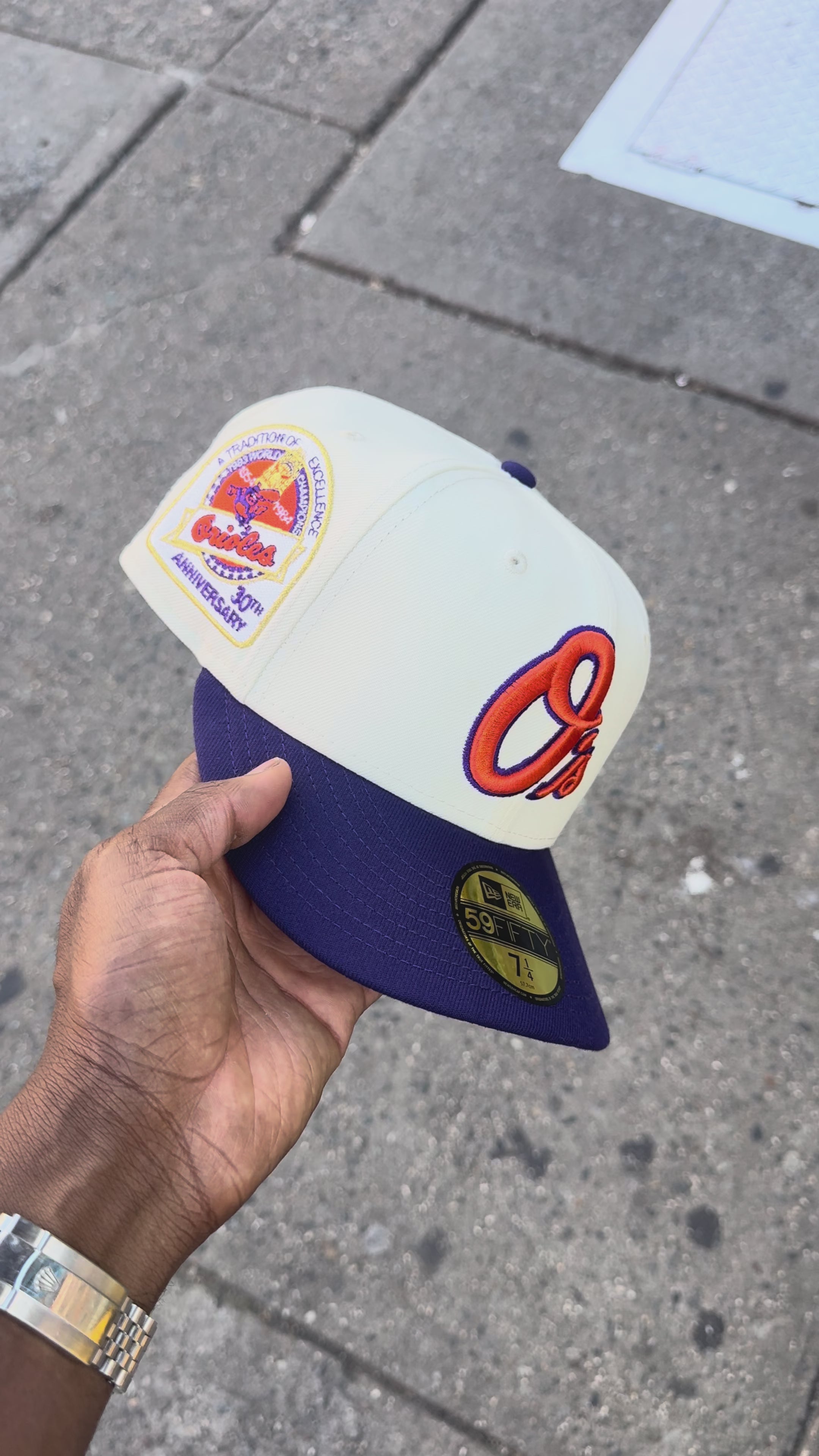 Baltimore Orioles Creme and Purple 30Th Anniversary