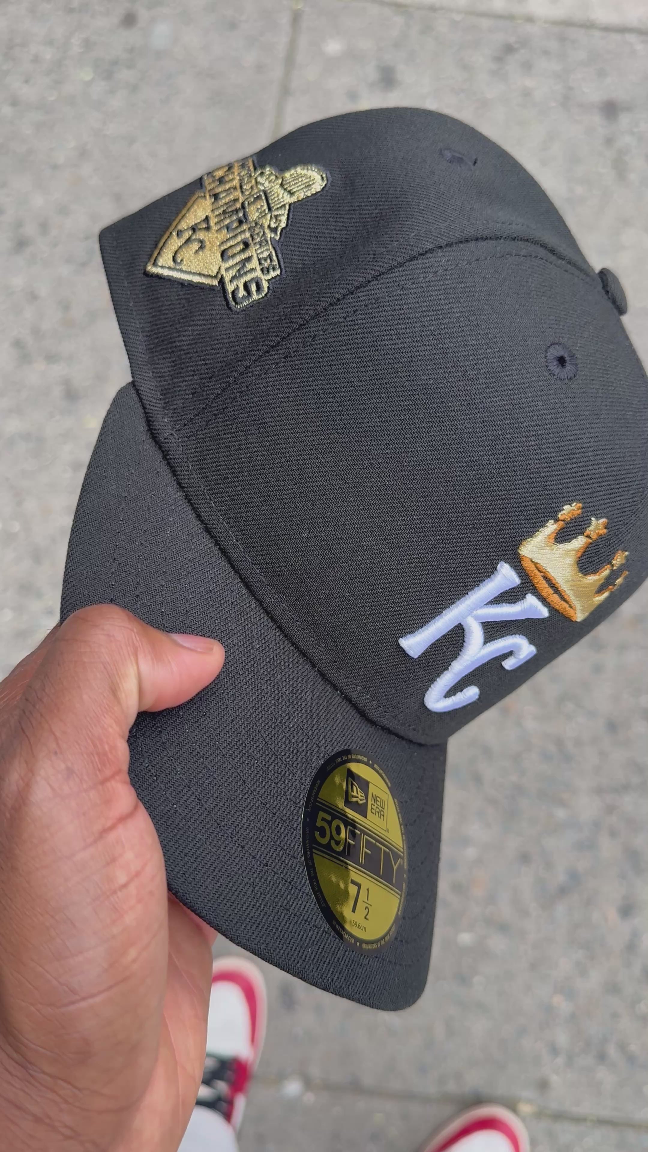 Kansas City Royals All Black Gold Crown 2015 Champions